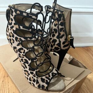 Zara Leopard Lace up Heels